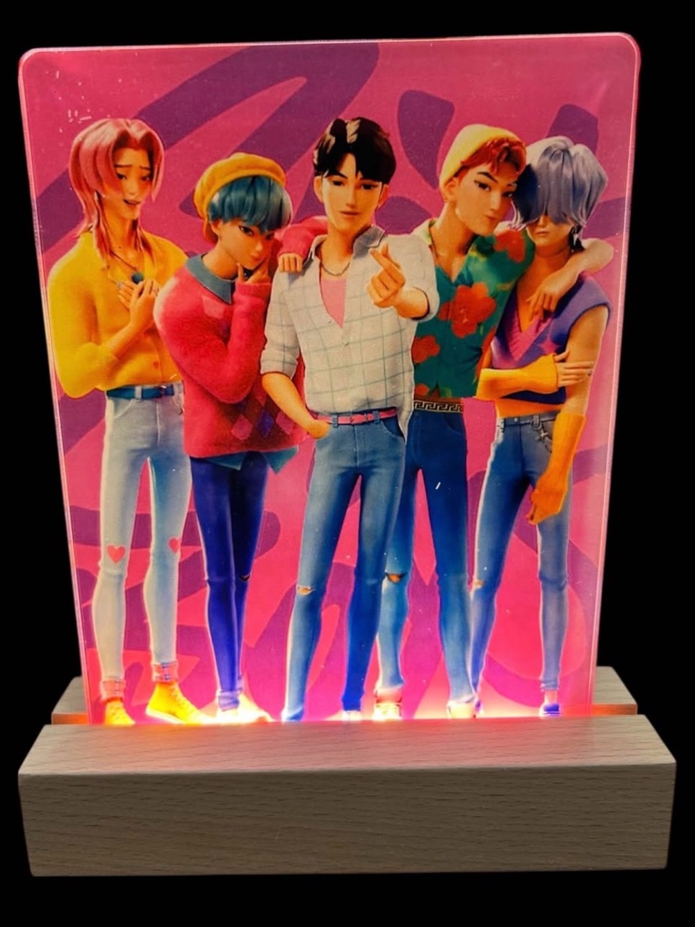 KPop Demon Hunters Saja Boys Acrylic Light Sign 5x8”